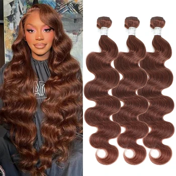 #33 Цвет Красновато-коричневые волны для тела Пучки человеческих волос 30-дюймовый бразильский Remy Hair Weaving Newmi Наращивание человеческих волос