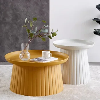 Современный дизайн Приставной столик Пластиковая гостиная Круглые минималистичные журнальные столики Nordic Luxury Mesa Auxiliar Салон Домашняя мебель