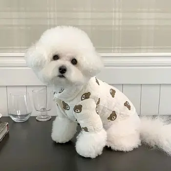 2023 Зимняя утолщенная одежда для собак Тедди Теплая хлопковая одежда Собака Мультяшная одежда Померанский пудель Чихуахуа Маленькая одежда для собак XS