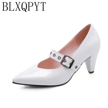 BLXQPYT новый большой маленький размер 32-43 3 цвет новый весна осень женские туфли свадебная обувь женщина высокие каблуки PU туфли для вечеринок 0672