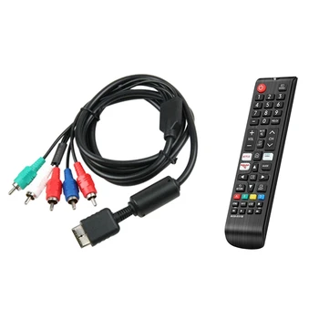 1 шт. Ypbpr для PS2 / PS3 / PS3 Тонкий HDTV-совместимый телевизор HD Компонентный AV-кабель 5-проводной 6 футов и 1 шт. BN59-01315B Пульт дистанционного управления