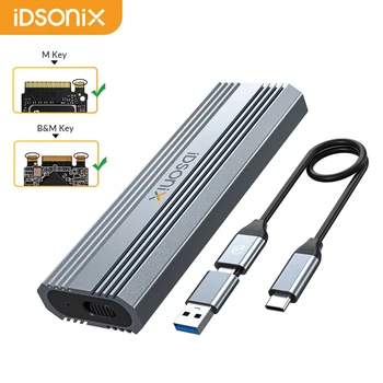 IDSONIX 6 Гбит/с SATA и 10 Гбит/с NVMe M.2 SSD Корпус USB Type C Внешний твердотельный накопитель Корпус Aapter для NVMe PCIE SATA AHCI