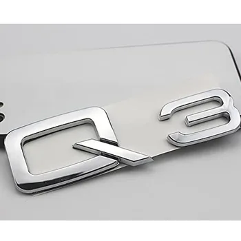 3D Эмблема кузова автомобиля Модная наклейка для Audi Q3 Logo Авто Стайлинг Буква Значок Задний багажник Украшение Наклейка AUTO Аксессуары