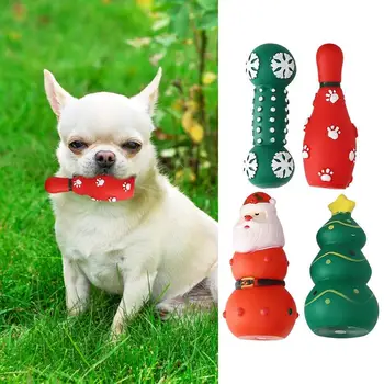  Жевательная игрушка для собак Многофункциональный рождественский дизайн Устойчивые к укусам Скрипучие игрушки для собак Жевательные интерактивные игрушки для дрессировки домашних животных