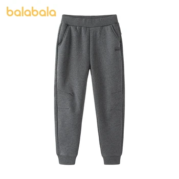 Balabala Kids Girl Повседневные брюки Осень и зима Теплые Coral Velvet Letter Удобные брюки