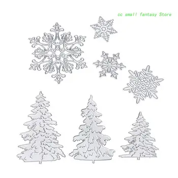 7 штук рождественская елка снежинки для вырезания штампов DIY Скрапбукинг Открытка Альбом-Декор