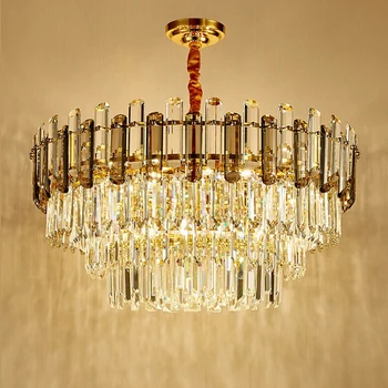 Biewalk Современная роскошная хрустальная люстра гостиная столовая люстра золотой круглый настенный светильник домашнее освещение