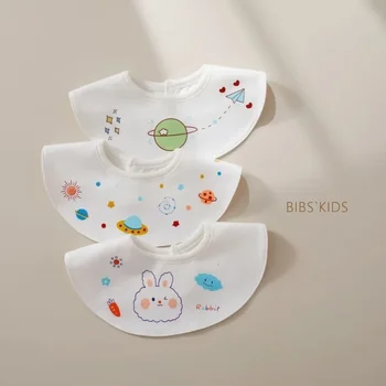 Простой детский хлопковый нагрудник слюнное полотенце Детский водонепроницаемый слюна молоко Новорожденный ест окружность может вращать лепестки