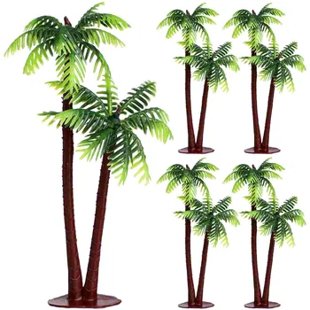 Кокосовая пальма Пластиковые украшения кокосовой пальмы Аквариум Кокосовые растения Декоры пальм для аквариума