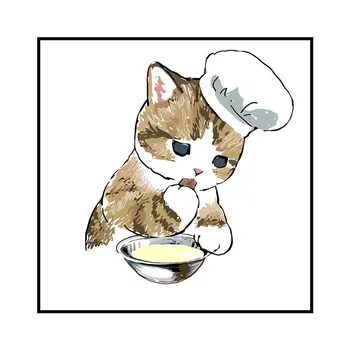 Милый мультяшный котенок -ручная роспись цветная картина маслом картина маслом простая детская цветная картина с ручным заполнением