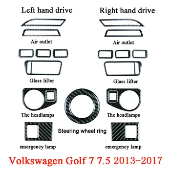 Отделка салона автомобиля из углеродного волокна, подходит для Volkswagen Golf 7 7.5 GTI GTD R MK7 MK7.5 2013-2017