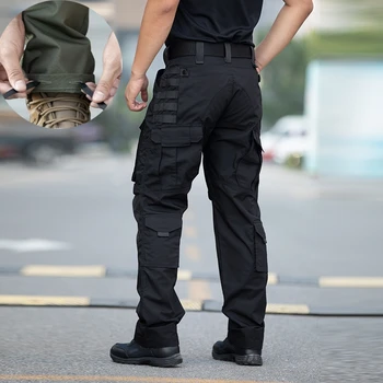 Камуфляжные тактические брюки-карго на открытом воздухе мужские многокарманные водонепроницаемые армейские рабочие тренировочные брюки походные военные боевые штаны