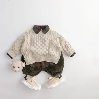 Детские свитера Корейский стиль Пуловер для мальчиков Корейский стиль Трикотаж для девочек