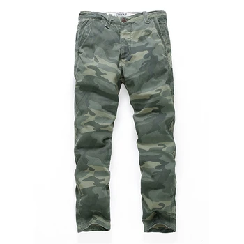 Новый ретро камуфляж брюки-карго мужские качественные плюс размер военные тактические брюки армейский стиль хлопок повседневные спортивные прямые брюки