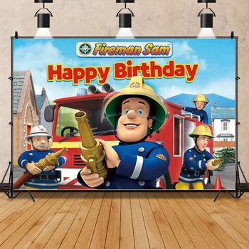 Настроить имя&день рождения Джамбо Пожарный Сэм Фон Пожарная машина Пожарный День рождения Декорты Детский душ Пожарная машина