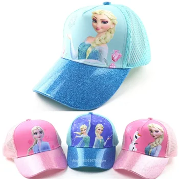 Disney Замороженная детская шапка Elsa Anna Бейсболка Лето Мальчики Девочки Дышащая шапка Olaf Регулируемая детская шапка Подарок на день рождения