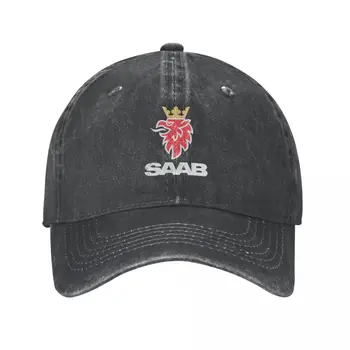 Saab Винтажный логотип в стиле гранж Бейсболка