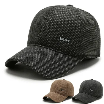 Новая зимняя шапка Man Thicken Cotton Warm Snapback Бейсболка для мужчин Папа Шапки С Ушанкой Защита ушей Дропшиппинг A186