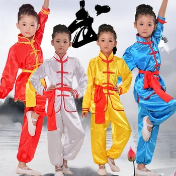  Китайские традиционные боевые искусства Детский конкурс выступлений Практика тайцзицюань с коротким рукавом Одежда для выступлений