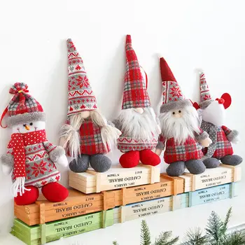 2023 С Новым годом Рождественские украшения DIY Рождественский Санта-Клаус Снеговик Дерево Кулон Кукла Висячее Украшение для дома 2022 Navidad
