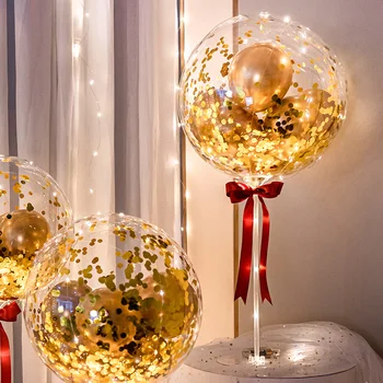 5 шт. 8-36 дюймов Bobo прозрачные воздушные шары 9 размеров гелиевые надувные шары рождественская свадьба день рождения поплавок светодиодный воздушный шар