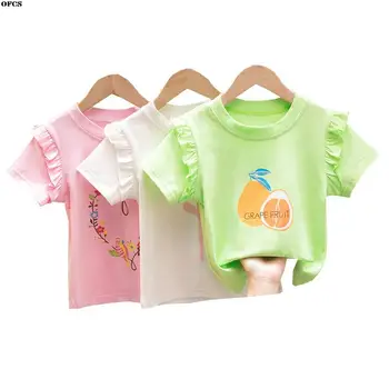 Модальная футболка для девочек с короткими рукавами, летняя маленькая девочка, тонкая рубашка с двумя рукавами, детская прохладная нижняя рубашка