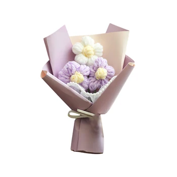 Мини вязаный букет тюльпанов в подарок на День матери