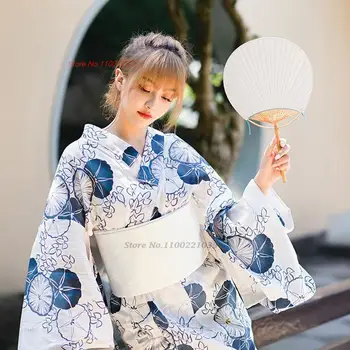 2024 женское винтажное японское платье традиционное кимоно халат национальное цветочный принт кимоно юката косплей сценическое платье
