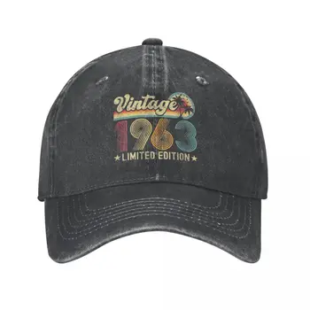 Классическая бейсболка с конским хвостом Snapback Шляпа 60-летняя винтажная 1963 летняя кепка Шляпы 60-летие Подарки на 60-й день рождения Женщины Мужчины Стирка Casquette