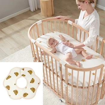 Soft Breatahble Baby Feeding Bib Мультяшный принт Полотенце для кормления 360 градусов Вращение Отрыжка Ткань Душ Подарок для младенца Y55B