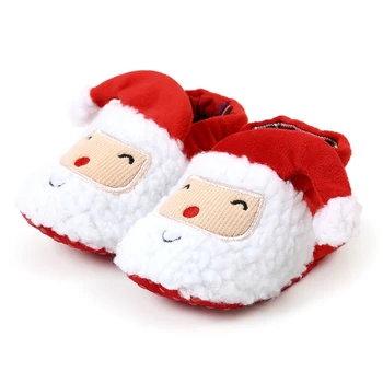 Детские зимние зимние сапоги Рождественский мультфильм Санта-Клаус Теплая детская прогулочная обувь для дома, одежда для вечеринок