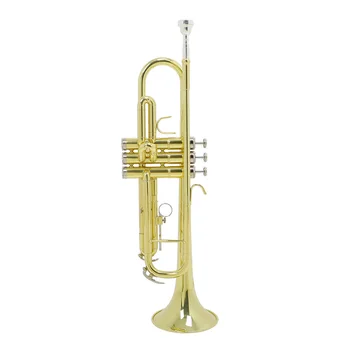 Trumpet Bb Стандартная труба Латунная труба с чистящей тканью Перчатки для начинающих школьных оркестров