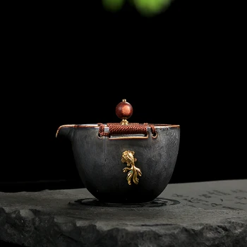 Yaxin Qiantang Керамическая керамическая фарфоровая чашка Большая чайная чаша из трех частей Чайный сервиз кунг-фу с наживкой