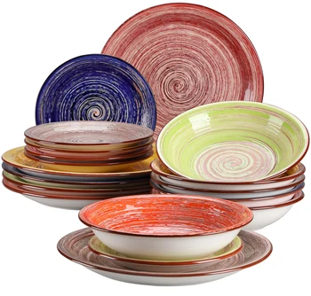 Vancasso ALBERO Набор посуды из керамогранита 18/36 шт., винтажная обеденная тарелка в стиле шебби-шик, дизайнерская посуда на 6/12 человек