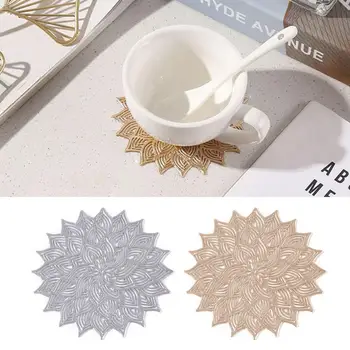 Практичная подставка Термостойкая форма цветка Коврик для чашки Легко чистящаяся защитная накладка для обеденного стола для домашней кухни Идеальная кухня