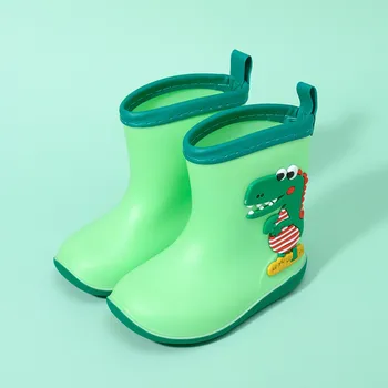 Ботинки для малышей Детская обувь Короткие резиновые сапоги для дождливого дня Лодыжки Резиновые сапоги Скольжение на садовом ботинке Резиновая обувь
