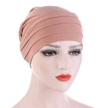 2023 Новый зимний цвет конфет тюрбан кепка химиотерапия повязка на голову лоб хиджаб ворс шляпа мусульманский головной платок женские аксессуары для волос