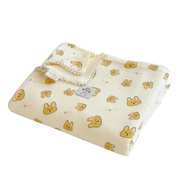 хлопковое детское одеяло для новорожденных 4-слойные хлопковые одеяла впитывающие пеленки одеяло