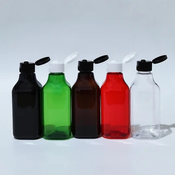 30 шт. 200 мл пустая квадратная пластиковая бутылка с откидной крышкой DIY Косметическая упаковка для шампуня Гель для душа Жидкое мыло Бутылка