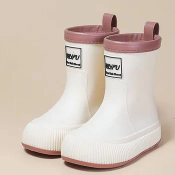 Новая детская обувь с высоким верхом Rain Boys And Girls Soft Bottom Non-Slip-On Съемный хлопковый чехол Бесплатная доставка Water Shoe