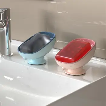  Мыльница на присоске для душа в ванной комнате Портативный держатель для мыла Пластиковый лоток для губки для кухни Аксессуары для ванной комнаты