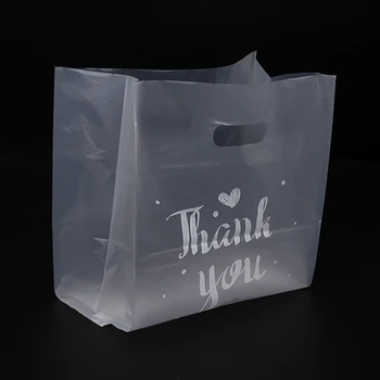 50 шт. Спасибо Пластиковый подарочный пакет Пластиковая сумка для покупок с ручкой Рождественская свадебная вечеринка Подарочная сумка Конфетный торт маленький