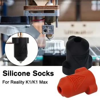 1 шт. Силиконовые носки для Creality K1 / K1Max Керамический нагревательный блок K1 Hotend Силиконовый теплоизоляционный чехол Красный Черный Оптом