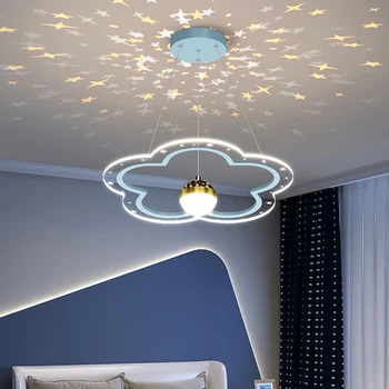 современный мультяшный светодиодный подвесной светильник для детской комнаты спальни креативная люстра цвет звездного неба навесная лампа украшение дома