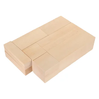 8 шт. Блок для резьбы по дереву Незаконченные деревянные блоки Пустые деревянные блоки для резьбы по