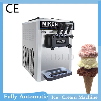  Новая полностью автоматическая машина для мягкого мороженого 18-20 л / ч Настольная трехцветная интеллектуальная машина для замороженного йогурта