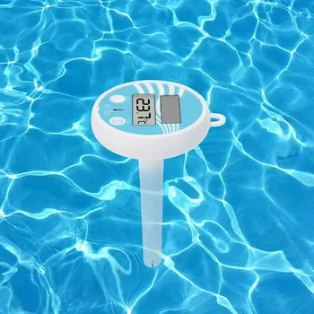  Плавающий цифровой термометр для бассейна Термометр для открытого бассейна на солнечных батареях Водонепроницаемый ЖК-дисплей Спа Термометр