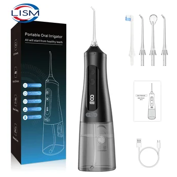 LISM Ирригатор для полости рта USB Перезаряжаемый ирригатор для воды Портативная стоматологическая струя воды 310 мл Резервуар для воды Водонепроницаемый очиститель зубов
