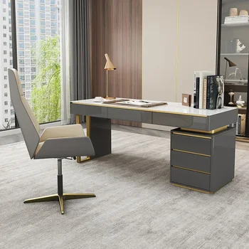 Роскошный грифельный стол, простой письменный стол, итальянский минималистичный высококачественный компьютерный стол, офисный стол