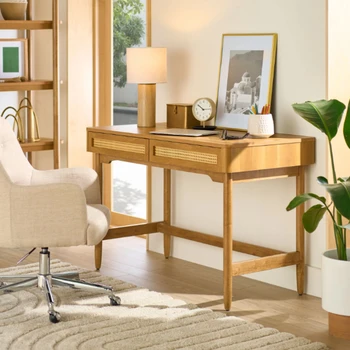 Better Homes & Gardens Springwood Caning Desk, Light Honey Finish письменные столы письменные столы для ноутбука стоя